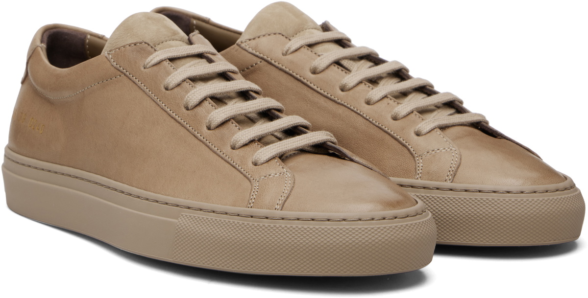 Common Projects Taupe Achilles Premium Sneakers