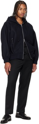 Simone Rocha Navy Embellished Hooded Zip Jacket