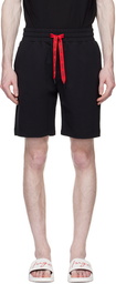 Hugo Black Embroidered Shorts