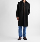 Séfr - Ian Brushed Virgin Wool and Cashmere-Blend Coat - Black