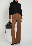 Skiim Hero Leather-trimmed Cashmere Jumper Black