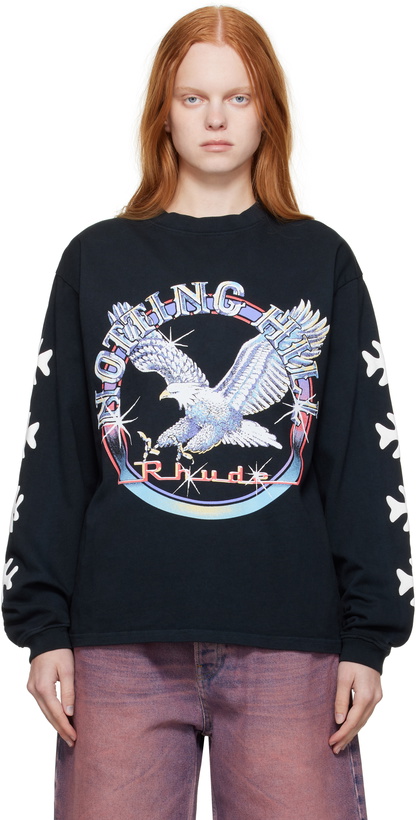 Photo: Rhude Black 'Notting Hill' Eagle LS T-shirt