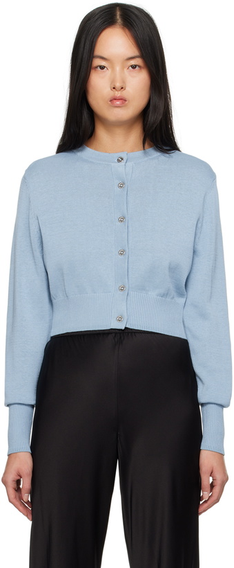 Photo: Silk Laundry Blue Cropped Cardigan