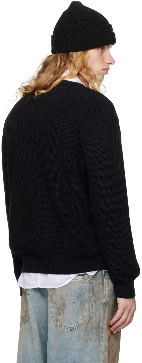 Noah Black V-Neck Shaker Stitch Sweater Noah NYC