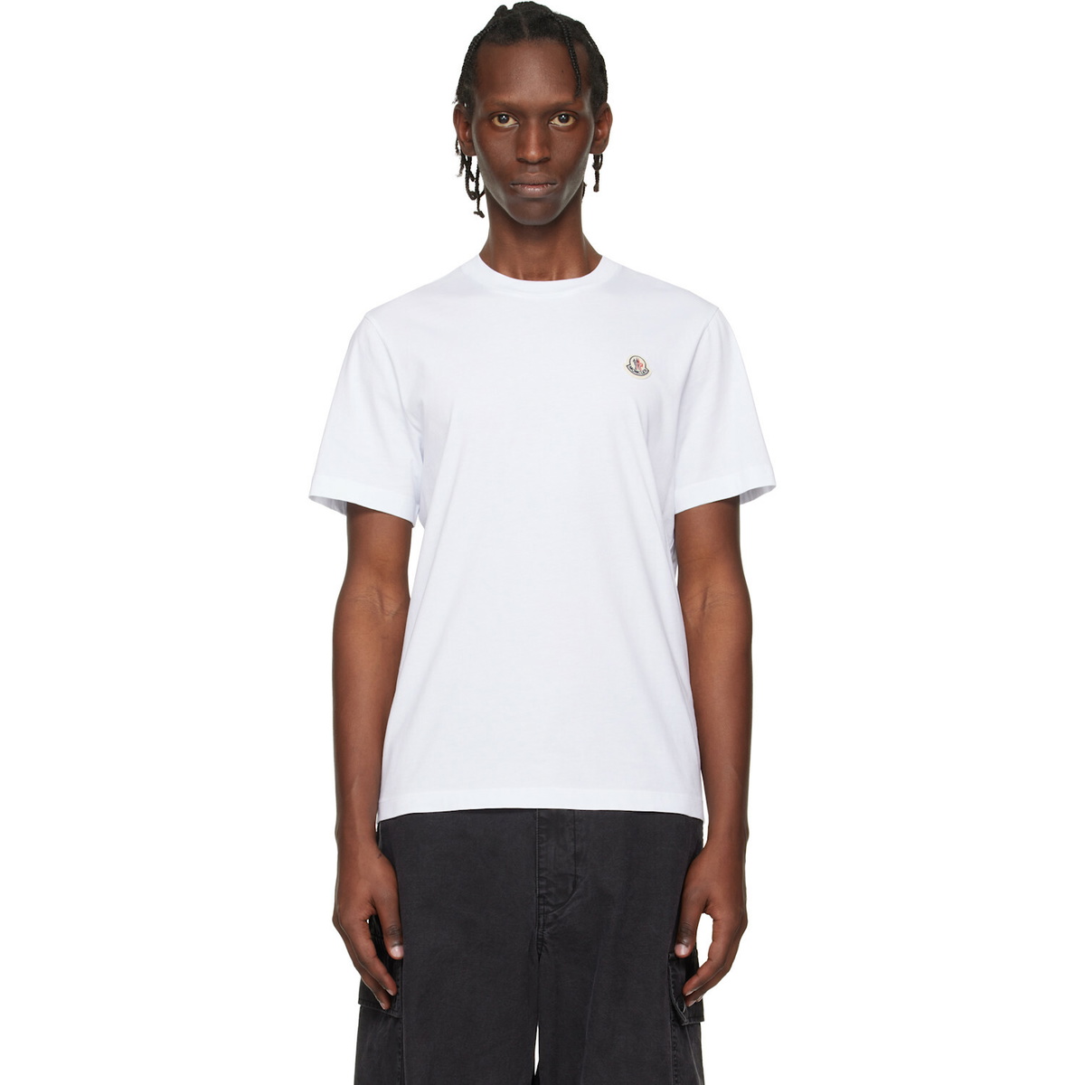 Moncler Three-Pack White Logo Patch Cotton T-shirts