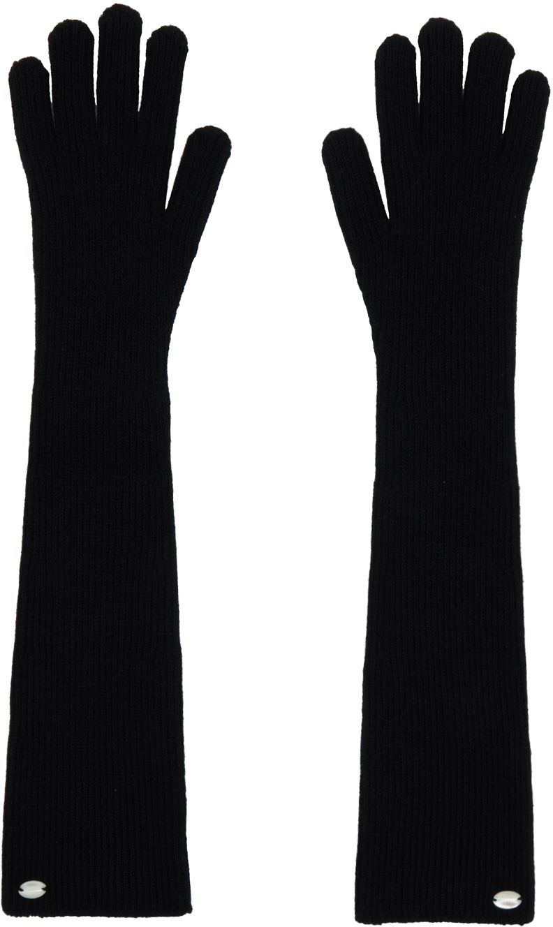 UMBER POSTPAST Black Appliqué Gloves