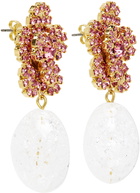 Magda Butrym Gold & Pink Flower Earrings