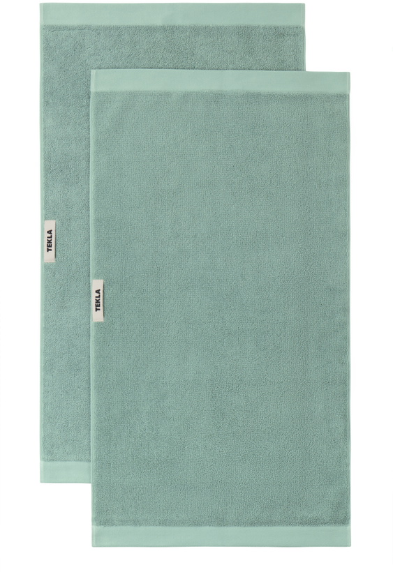 Photo: Tekla SSENSE Exclusive Green Terry Heavyweight Hand Towel Set