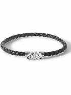 Alexander McQueen - Braided Leather and Silver-Tone Bracelet - Silver