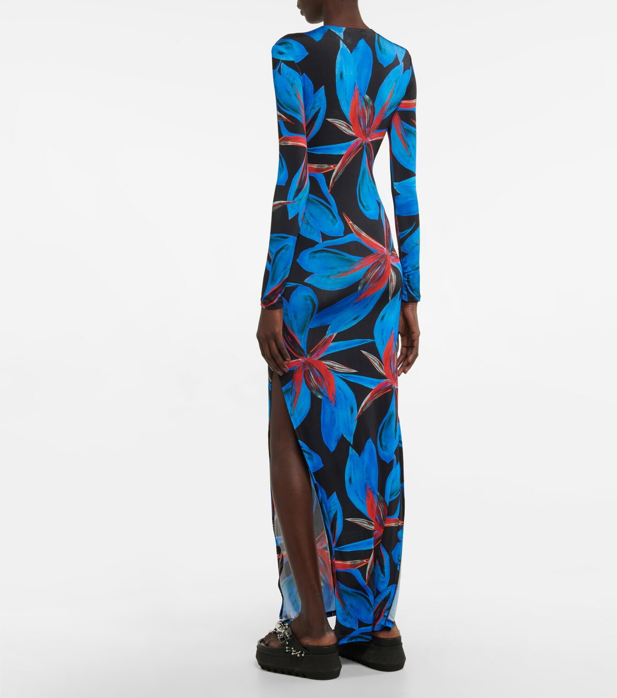 Louisa Ballou - Floral mesh maxi dress