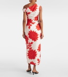 SIR Floral linen midi skirt