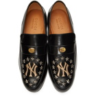 Gucci Black NY Yankees Edition High Loomis Loafers