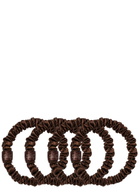 Slip Pure Silk Skinny Scrunchies - Dark Brown