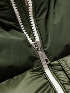 Moncler - Shearling-Lined Logo-Appliquéd Ripstop Hooded Down Gilet - Green