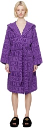 Versace Underwear Purple Hooded Robe