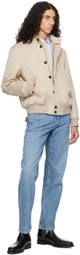 Brioni Beige Cotton Bomber Jacket