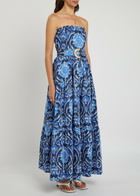 Borgo DE Nor Juo Juo Printed Cotton Maxi Dress Blue