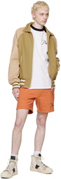 Rhude Orange Embroidered Shorts