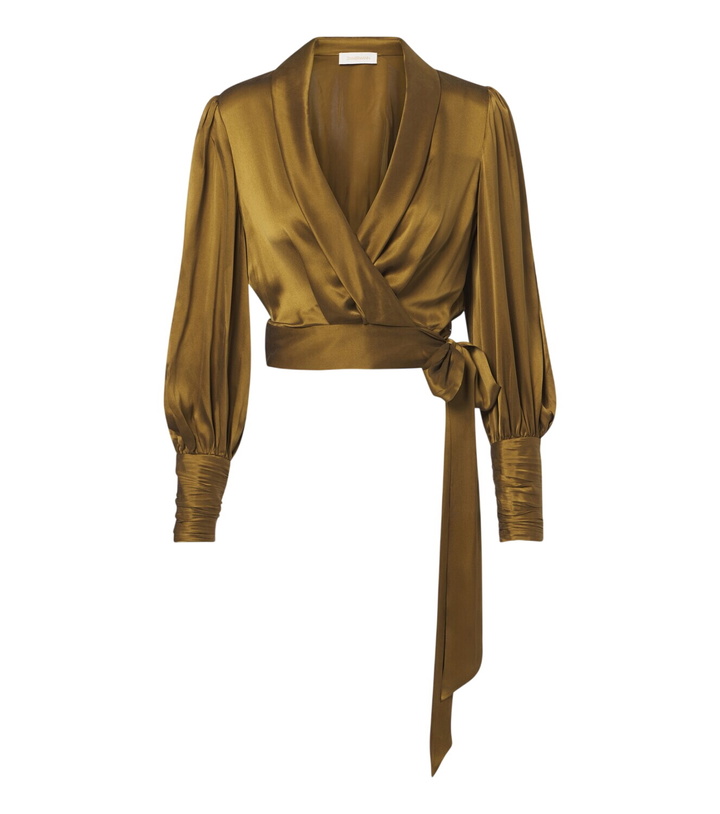 Photo: Zimmermann Silk satin wrap top