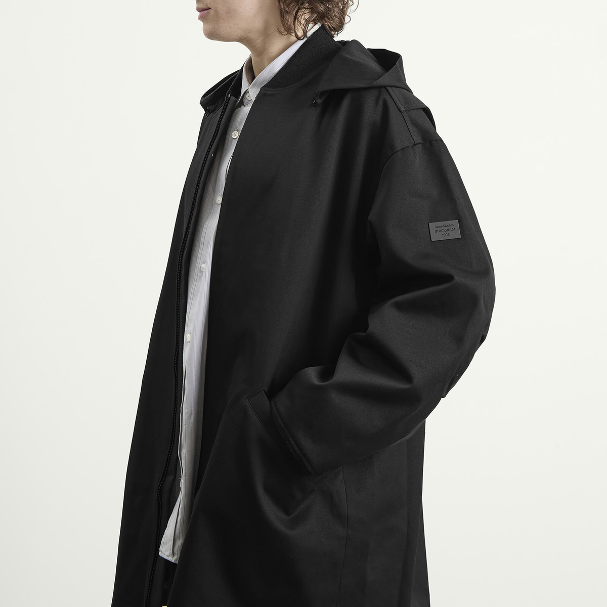 Acne Studios Men's Cotton Nylon Workwear Parka Jacket in Black