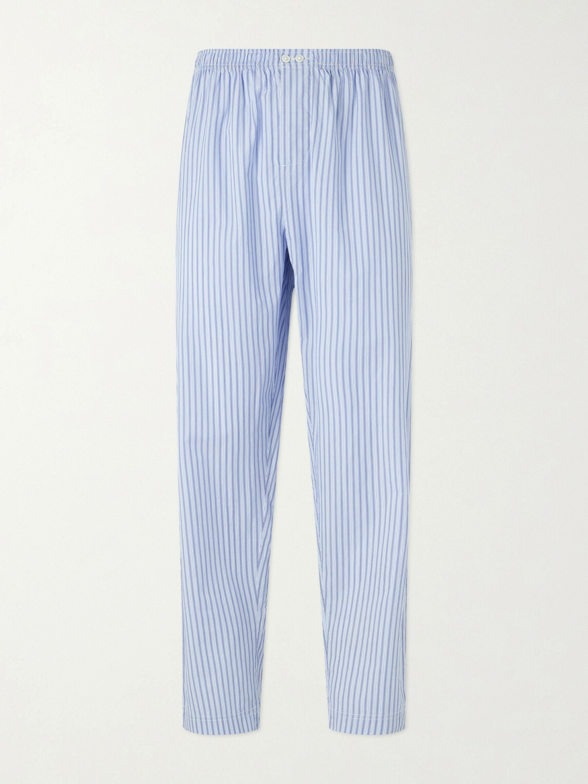 TEKLA - Straight-Leg Striped Organic Cotton Pyjama Trousers - Blue