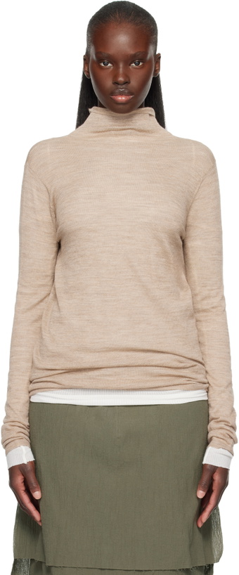 Photo: Lauren Manoogian Beige Super Fine Funnel Turtleneck