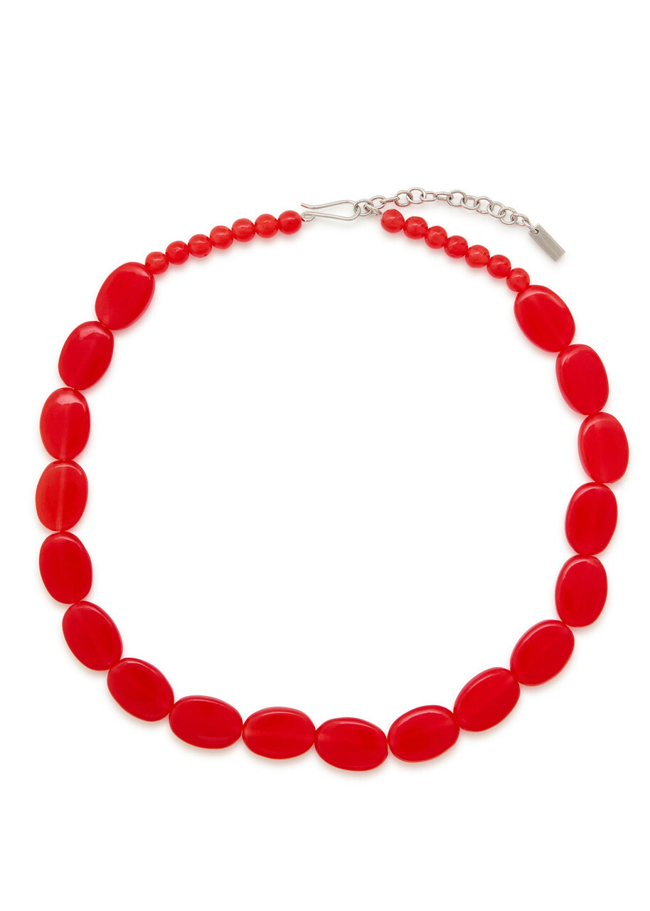 Completedworks Beaded Agate Necklace - Red - One Size