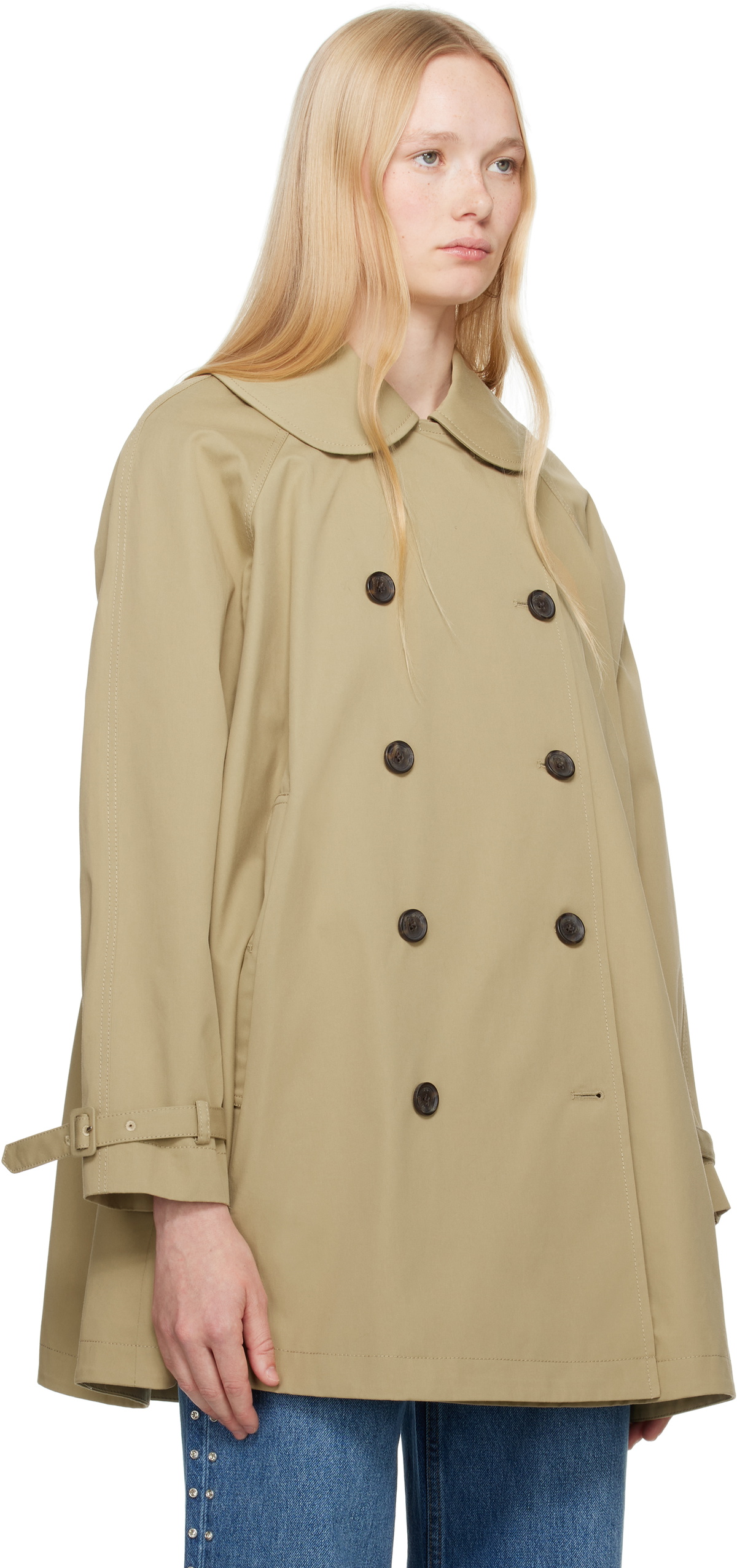 Sandy Liang Beige Huxley Trench Coat Sandy Liang