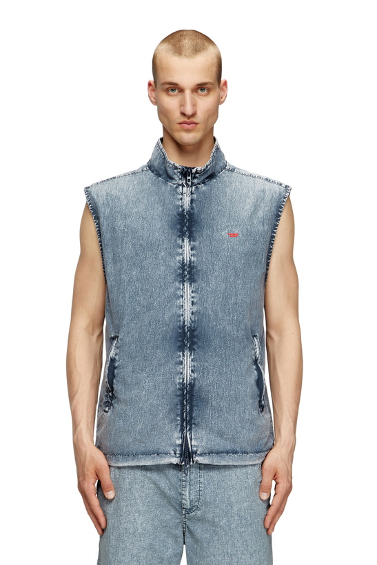 Photo: Diesel Vest in recycled nylon taslan - Jackets Mens in Blue