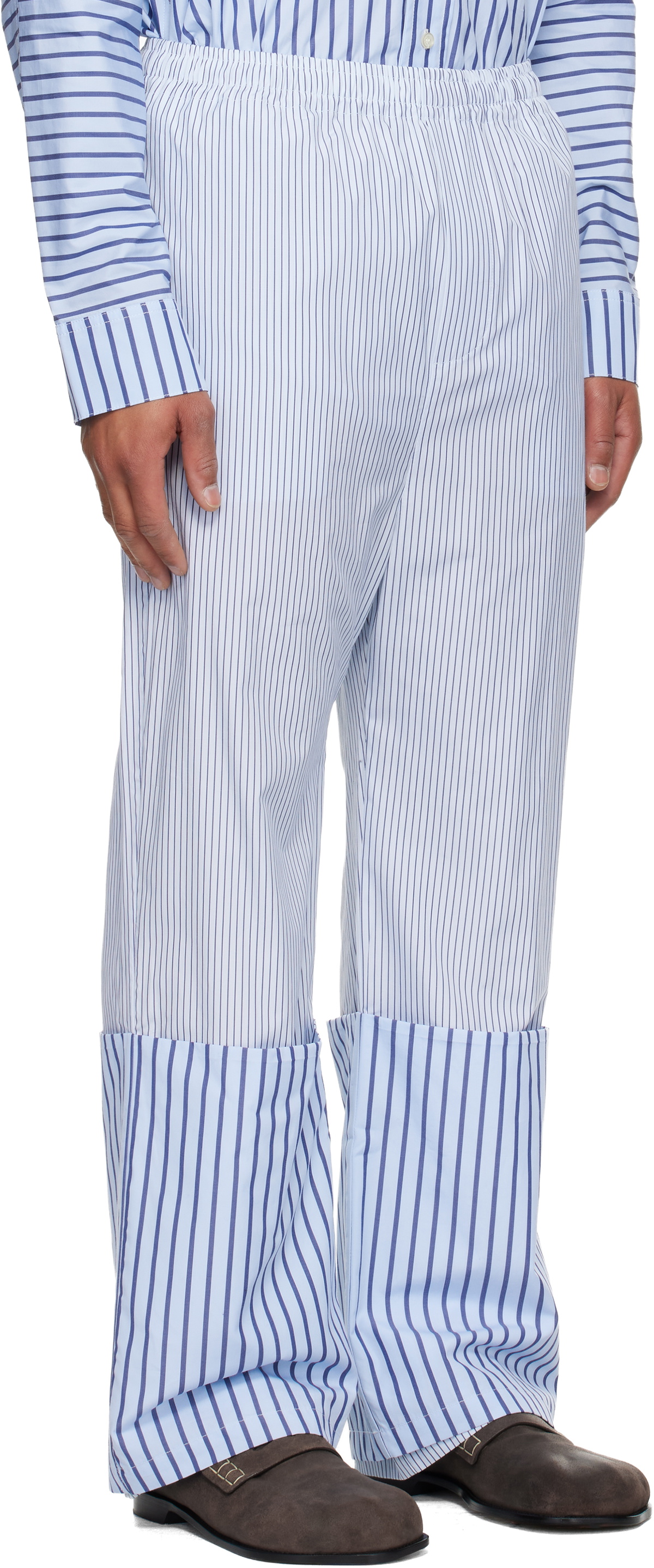 Edward Cuming Blue Turn-Up Trousers
