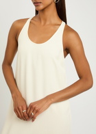 Toteme Scoop-neck Woven Midi Dress Beige