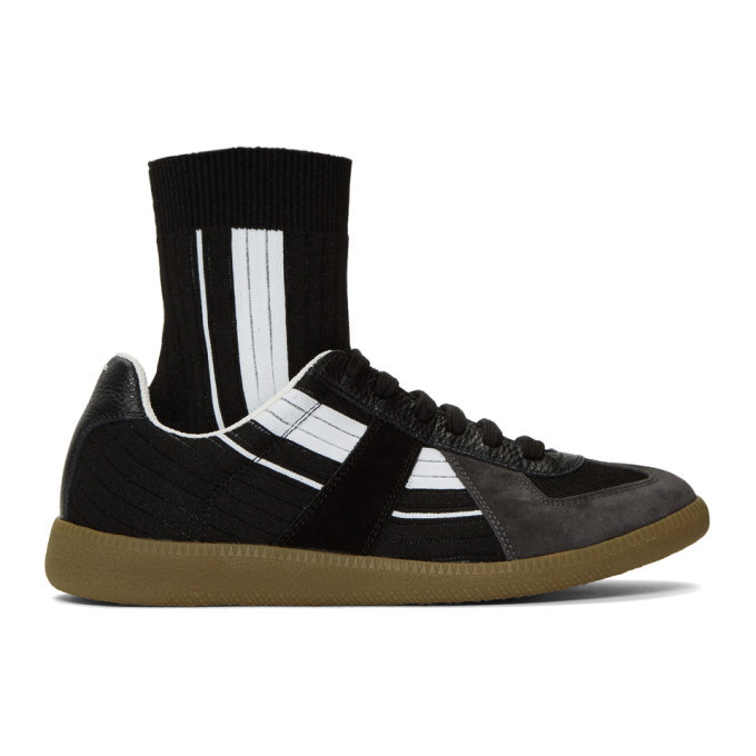 Photo: Maison Margiela Black and White Replica Sock Sneakers