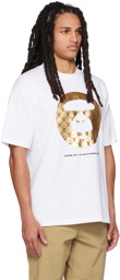 AAPE by A Bathing Ape White Moonface Patterned T-Shirt