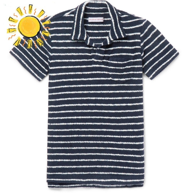 Photo: Orlebar Brown - Boys Ages 4 - 12 Digby Striped Cotton-Terry Polo Shirt - Men - Navy