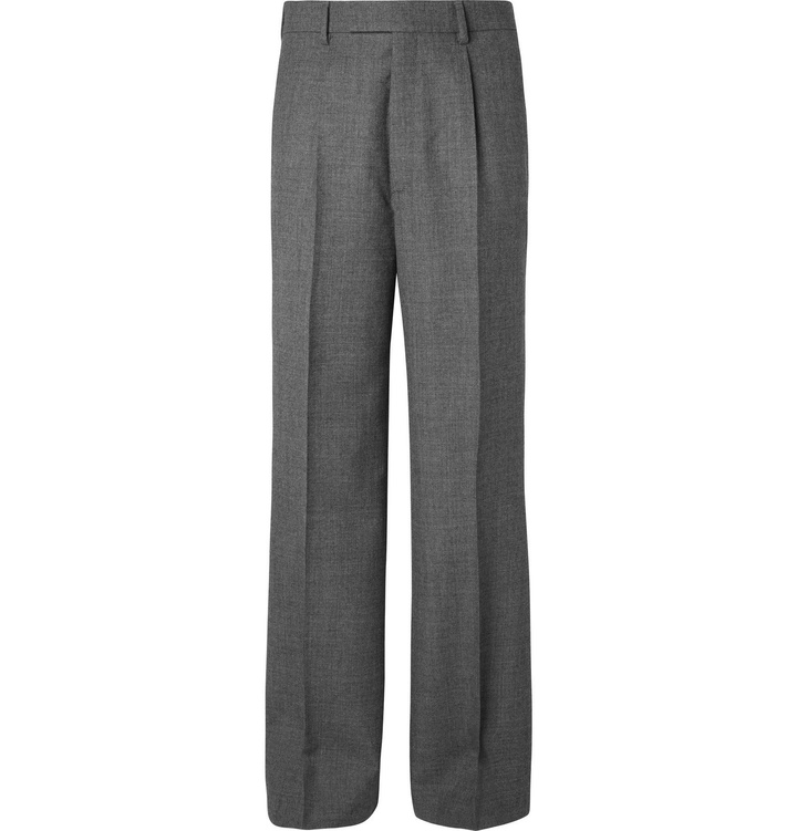 Photo: Gucci - Dark-Grey Wide-Leg Wool-Sharkskin Suit Trousers - Gray