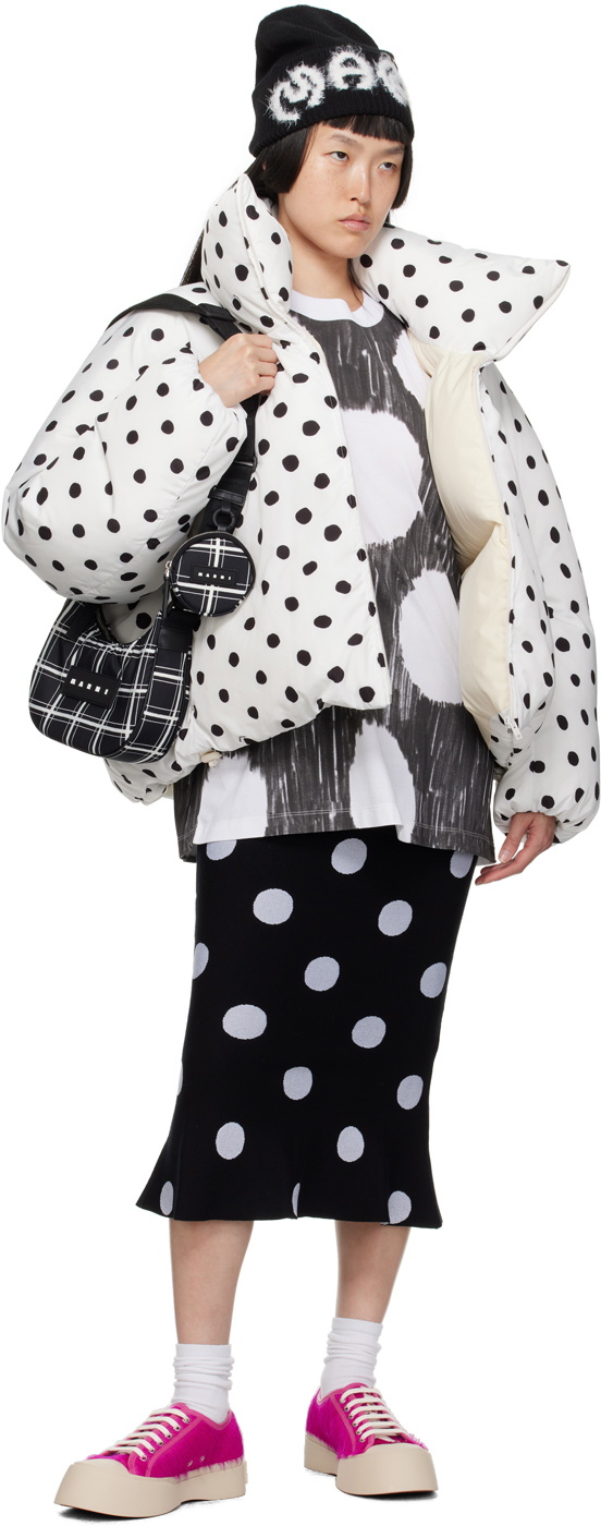 Marni White Polka Dot Down Jacket Marni