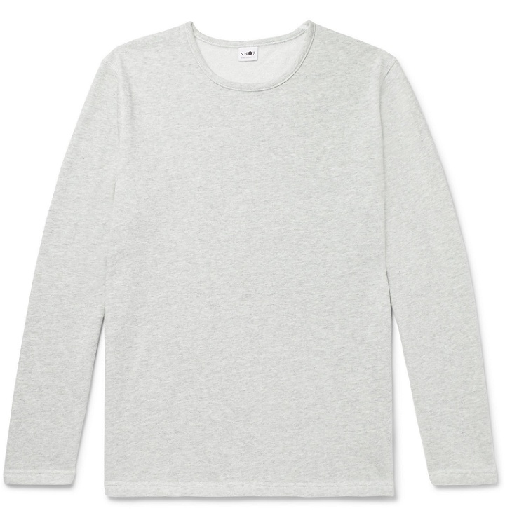 Photo: NN07 - Georg Mélange Loopback Cotton-Blend Jersey Sweatshirt - Gray