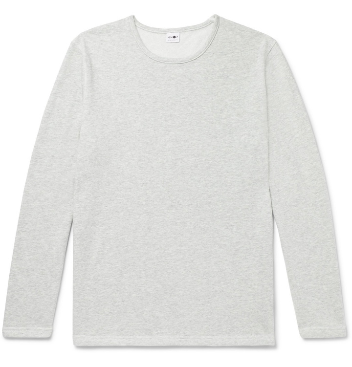 Photo: NN07 - Georg Mélange Loopback Cotton-Blend Jersey Sweatshirt - Gray