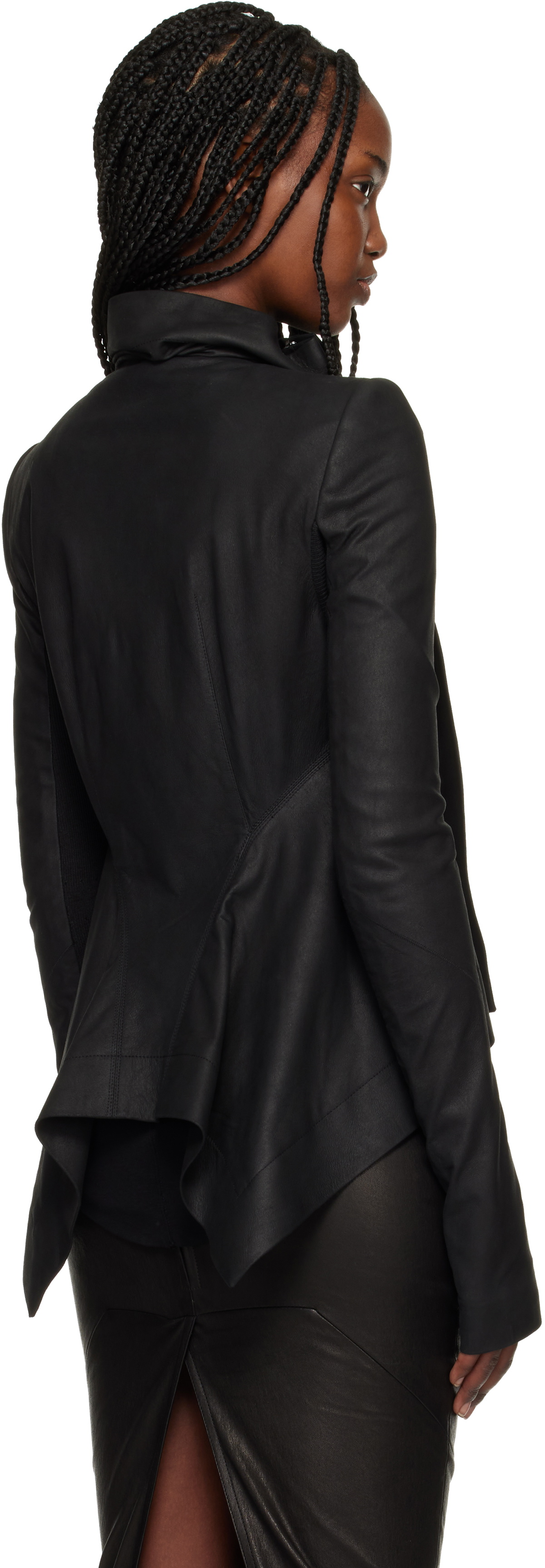 Rick Owens Black Temple Naska Leather Jacket