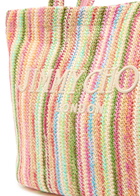 Jimmy Choo Beach Striped Raffia Tote - Green - One Size