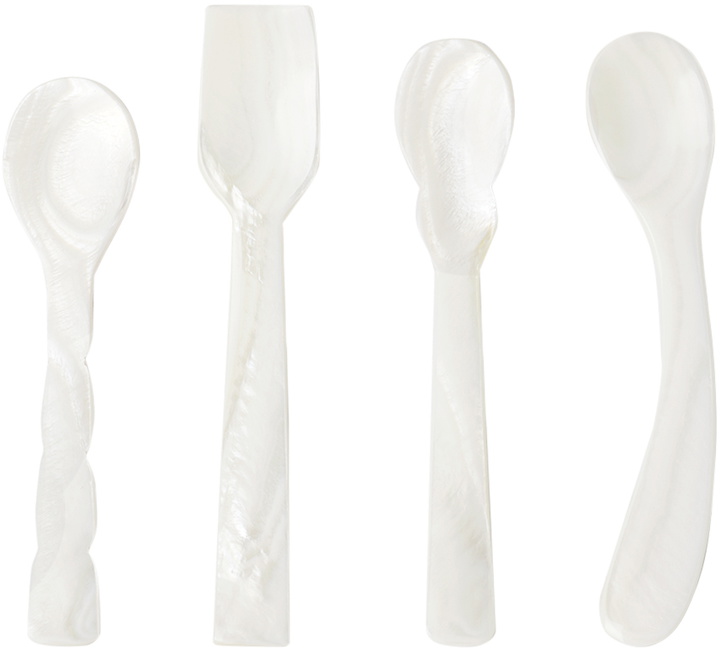Photo: Gohar Off-White Mother of Pearl Spoon Set, 4 pcs