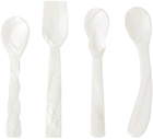 Gohar Off-White Mother of Pearl Spoon Set, 4 pcs