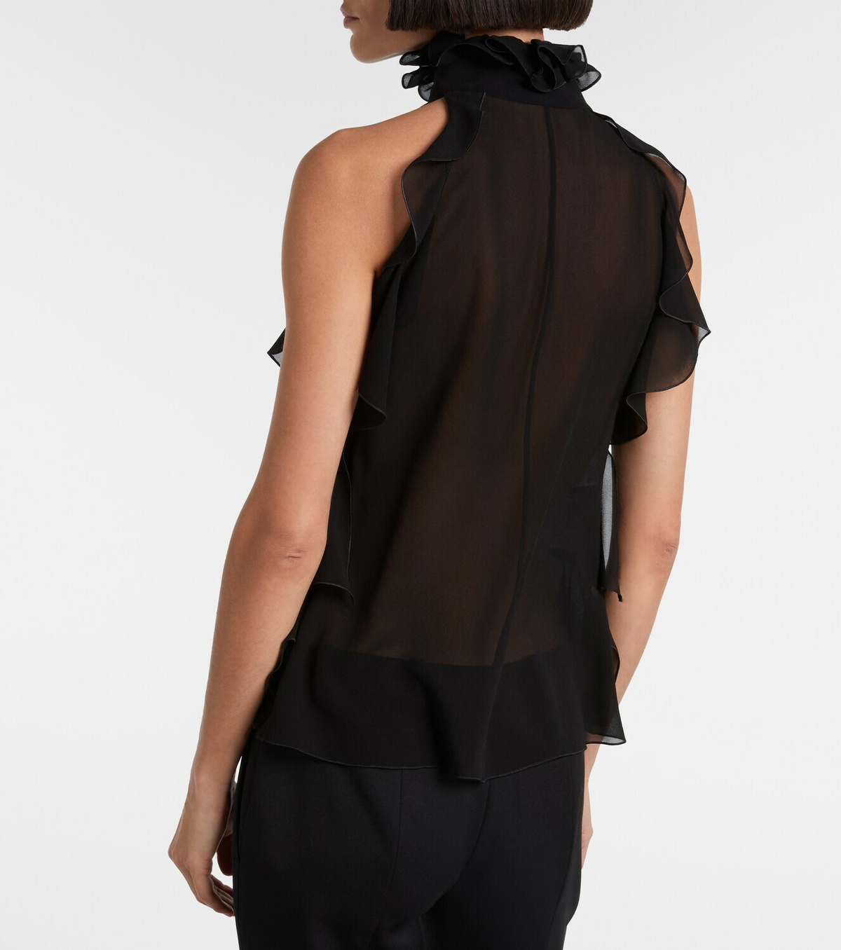 McQueen Ruffled silk top