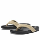 ST. Agni Women's Suede Stitch Detail Thong Slide in Rock