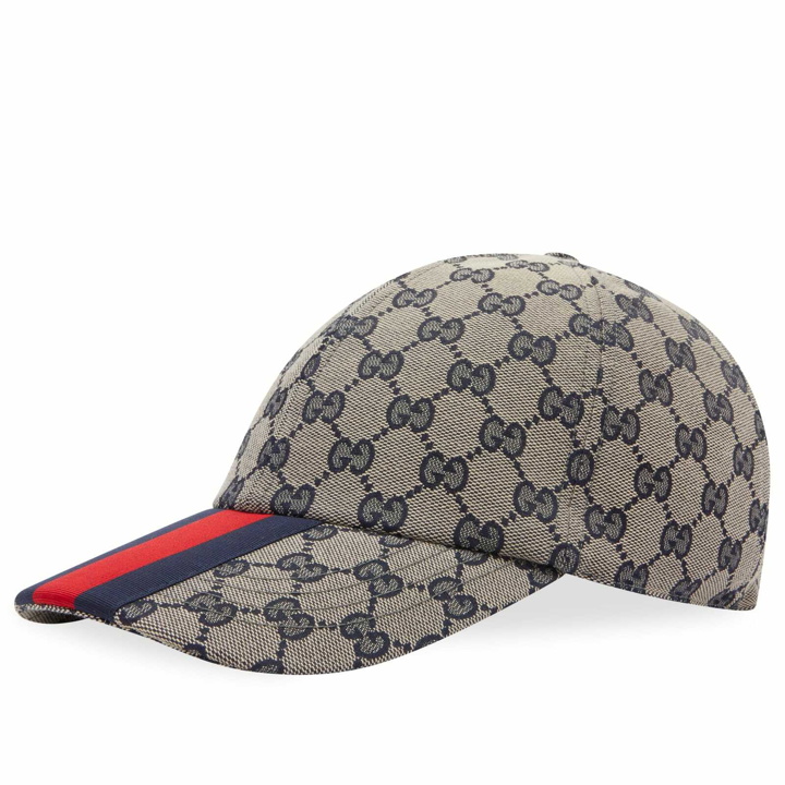 Photo: Gucci Men's GG Jacquard Web Baseball Cap in Beige/Blue