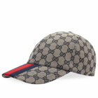 Gucci Men's GG Jacquard Web Baseball Cap in Beige/Blue