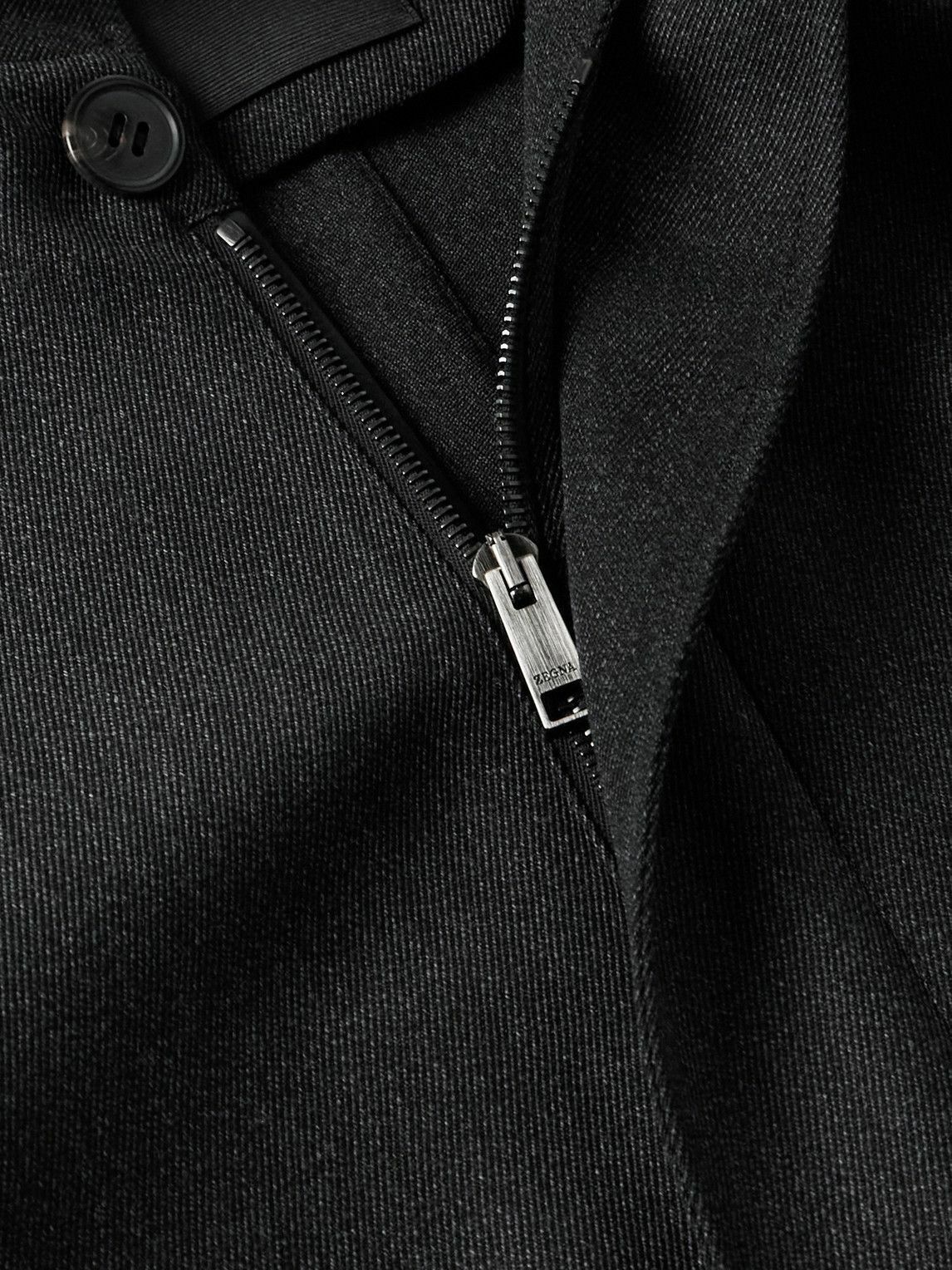 Zegna - Nubuck-Trimmed Virgin Wool-Twill Jacket - Gray