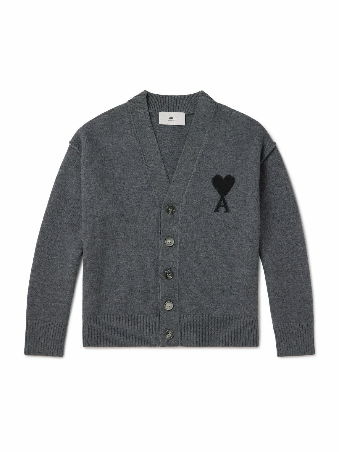 AMI Paris Off-White Ami de Cœur Cardigan AMI