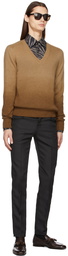 TOM FORD Brown V-Neck Ombre Sweater