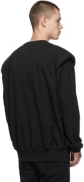 We11done Black Shoulder Padded Logo Sweatshirt